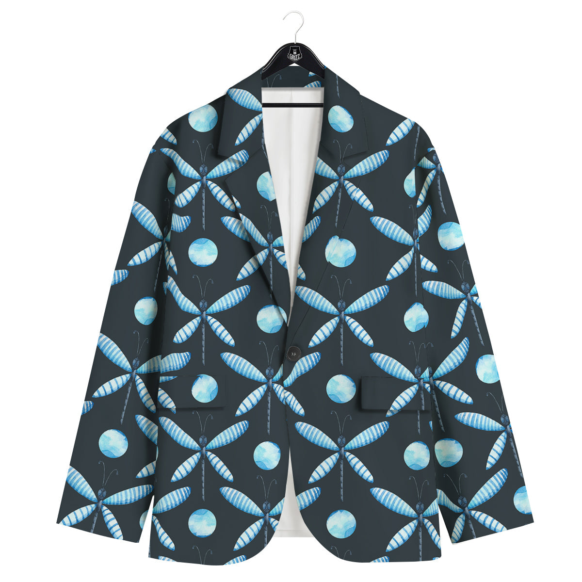 Dragonfly Turquoise Print Pattern Men's Sport Coat-grizzshop