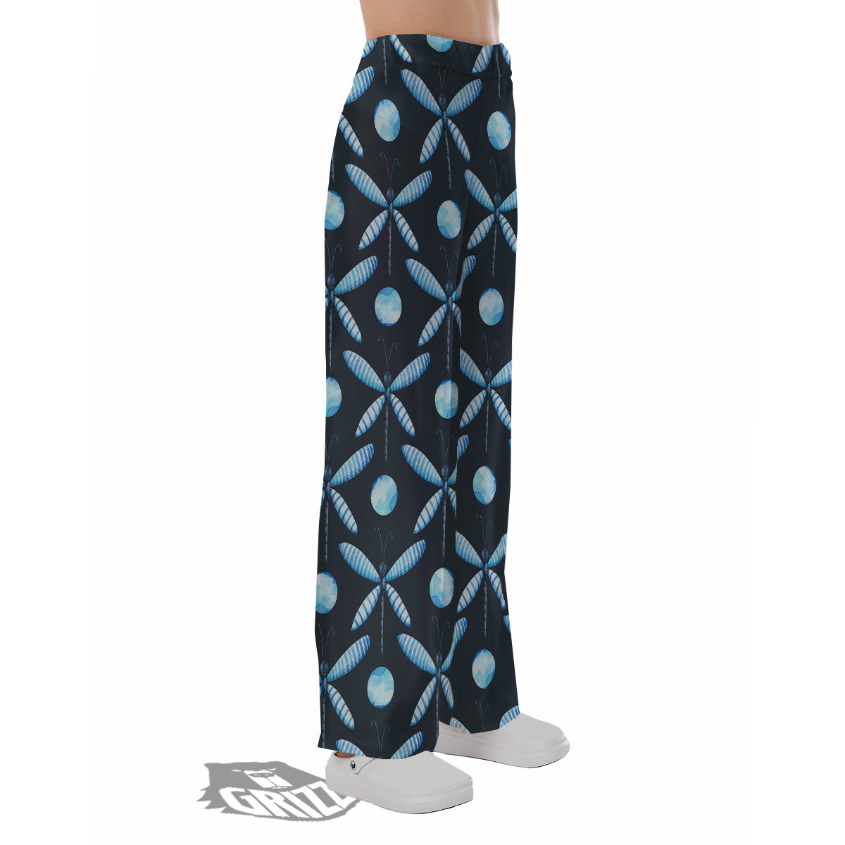 Dragonfly Turquoise Print Pattern Pajama Pants-grizzshop