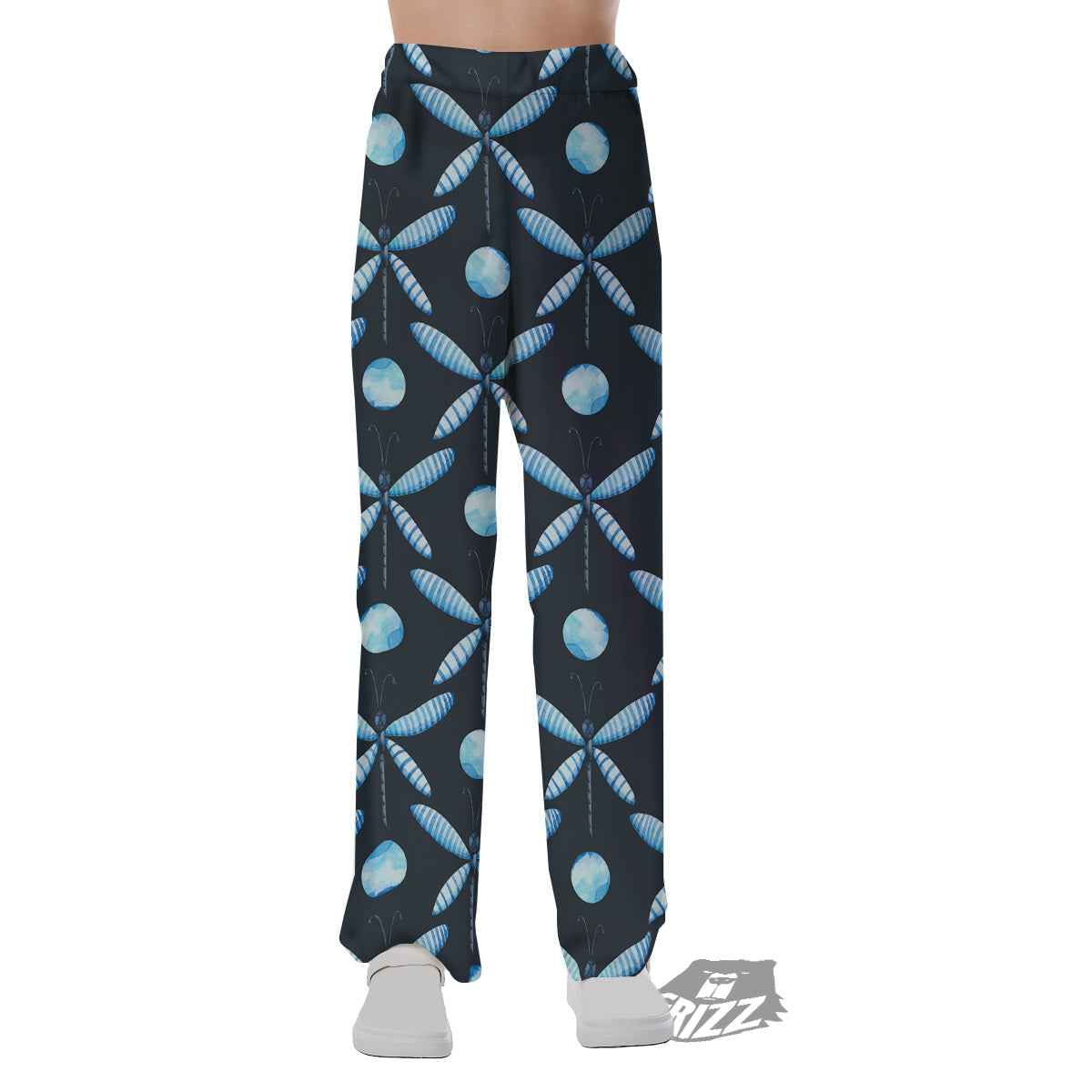 Dragonfly Turquoise Print Pattern Pajama Pants-grizzshop
