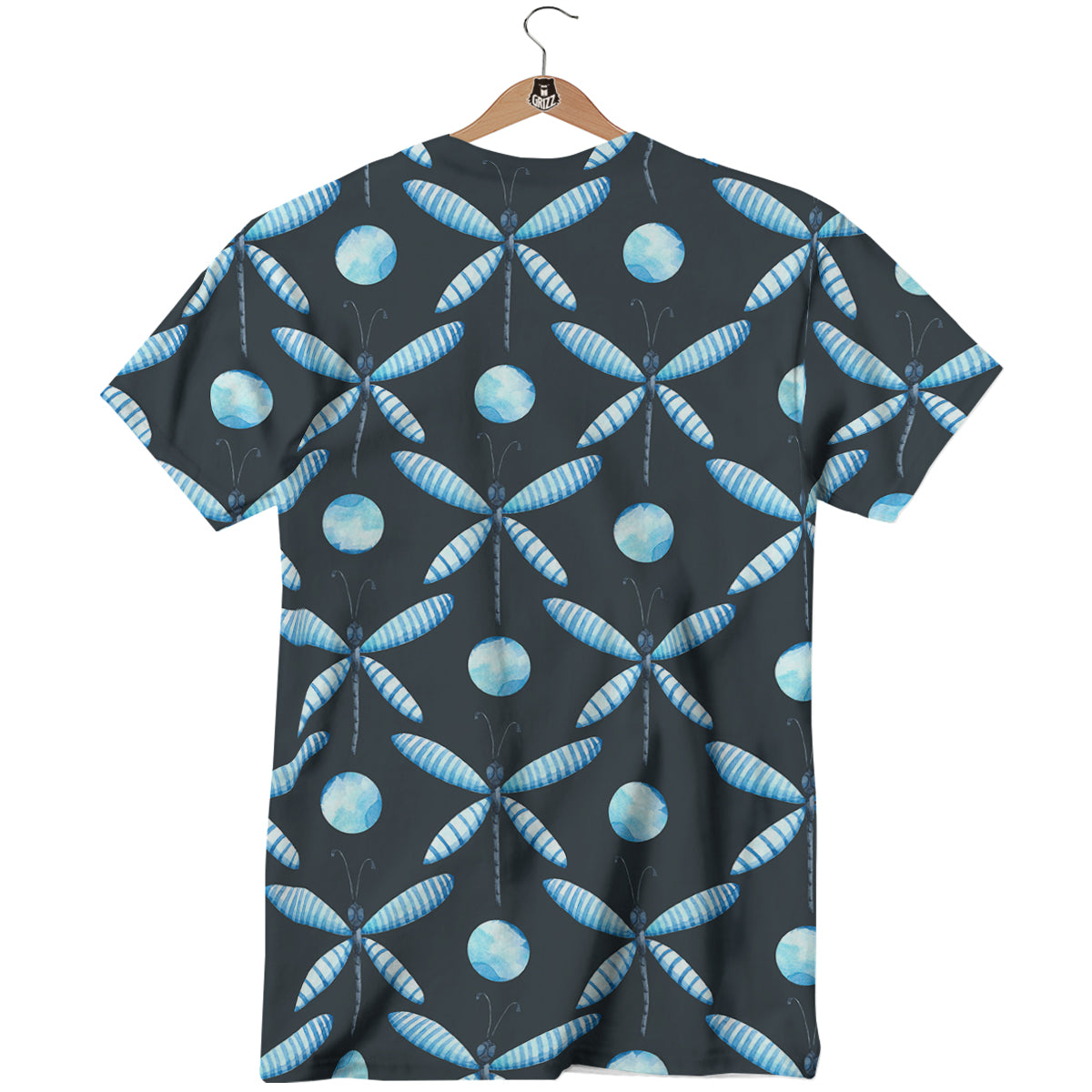 Dragonfly Turquoise Print Pattern T-Shirt-grizzshop