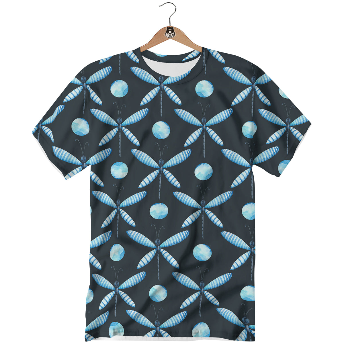 Dragonfly Turquoise Print Pattern T-Shirt-grizzshop