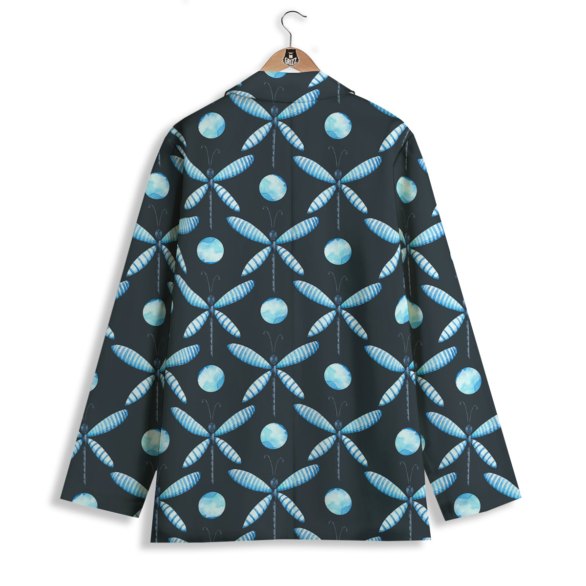 Dragonfly Turquoise Print Pattern Women's Blazer-grizzshop