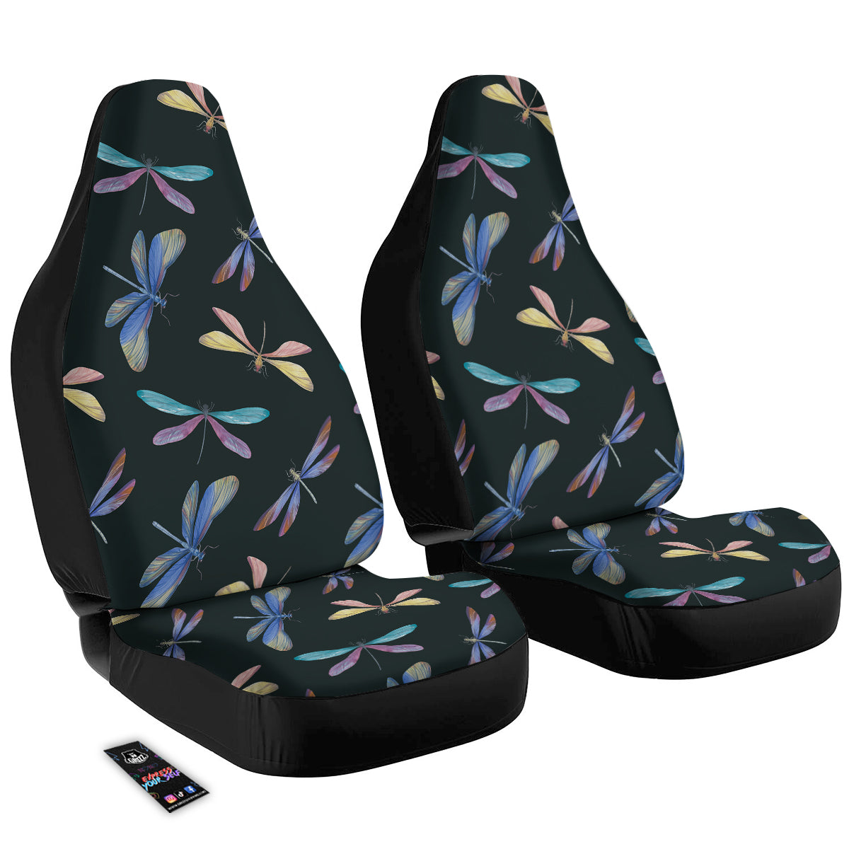 Dragonfly Vintage Print Pattern Car Seat Covers-grizzshop