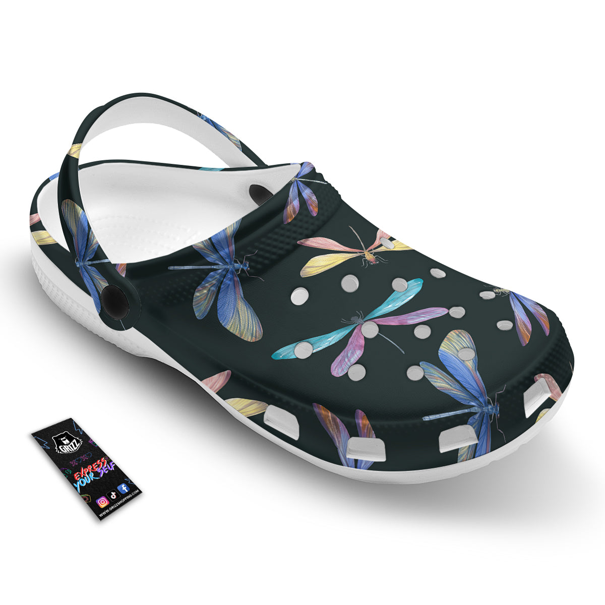Dragonfly Vintage Print Pattern Clog-grizzshop