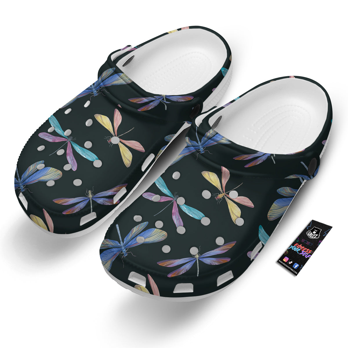 Dragonfly Vintage Print Pattern Clog-grizzshop