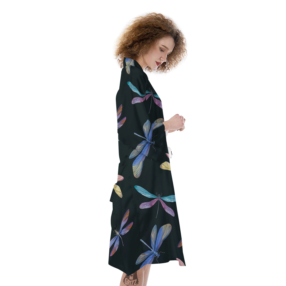 Dragonfly Vintage Print Pattern Kimono-grizzshop