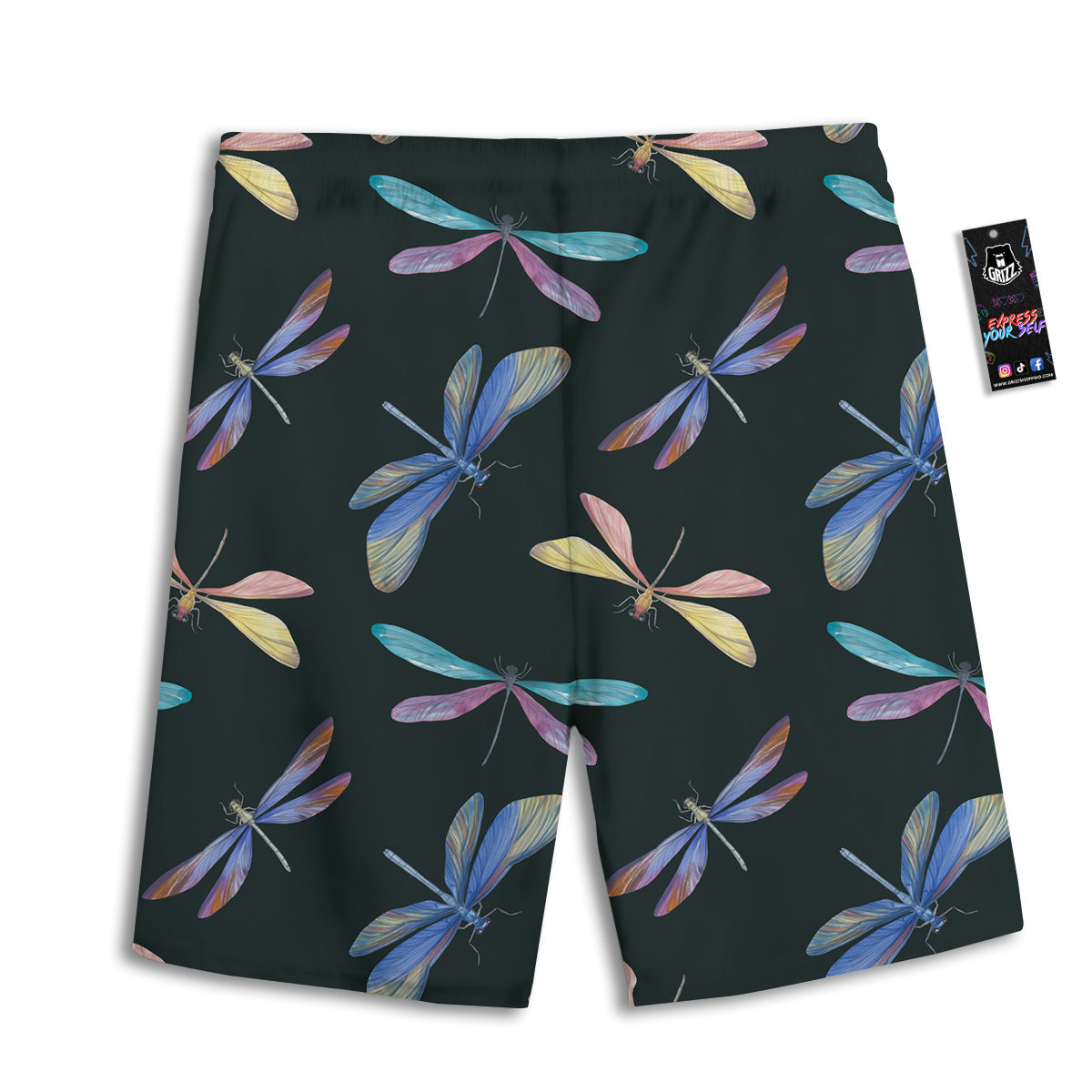 Dragonfly Vintage Print Pattern Men's Athletic Shorts