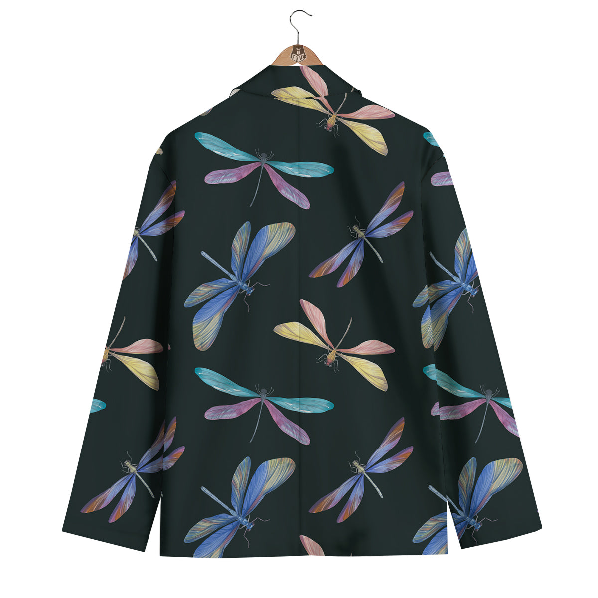 Dragonfly Vintage Print Pattern Men's Blazer-grizzshop