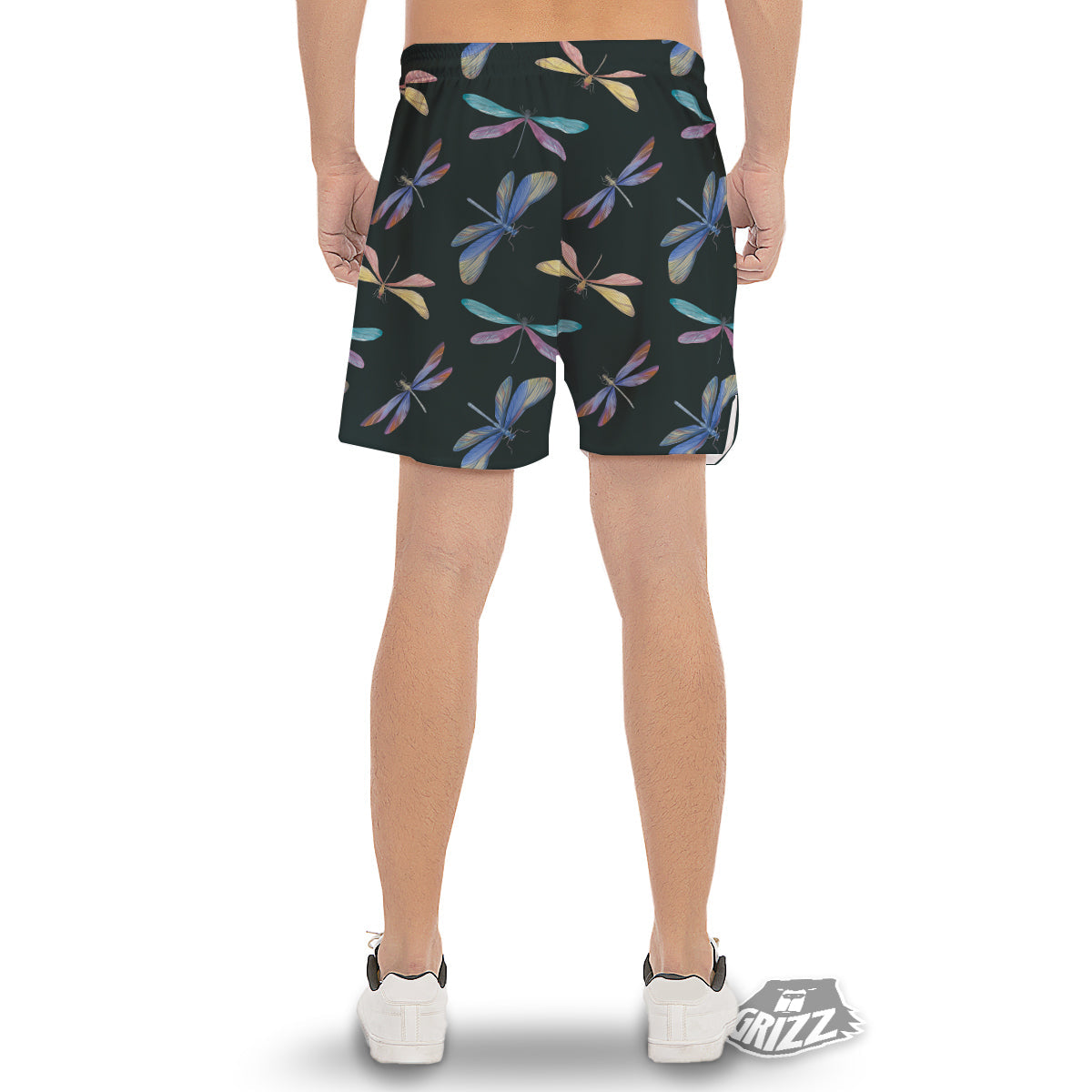 Dragonfly Vintage Print Pattern Men's Gym Shorts-grizzshop