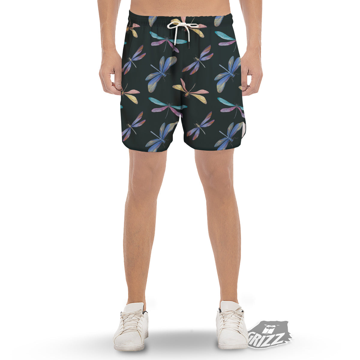 Dragonfly Vintage Print Pattern Men's Gym Shorts-grizzshop