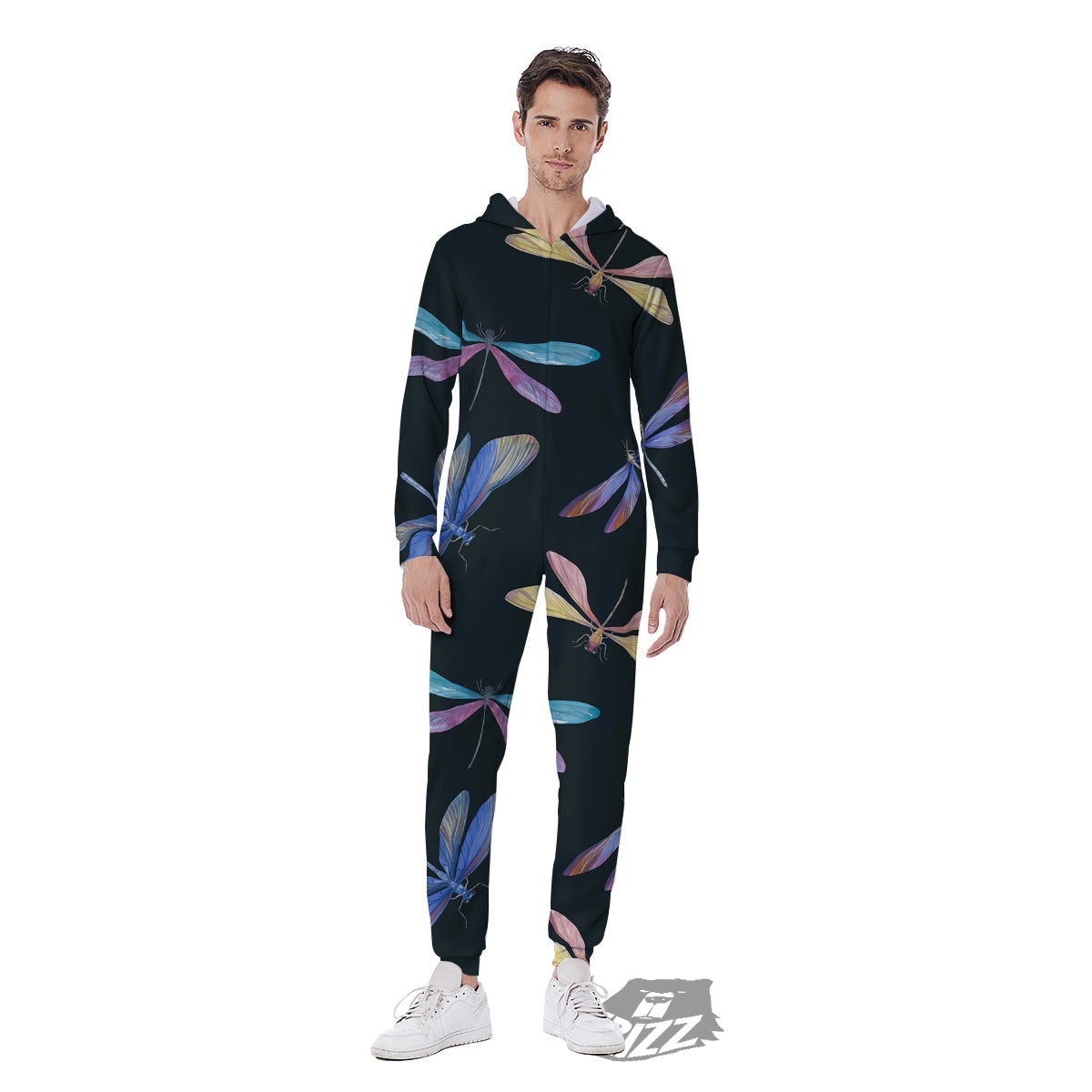 Dragonfly Vintage Print Pattern Men's Jumpsuit-grizzshop