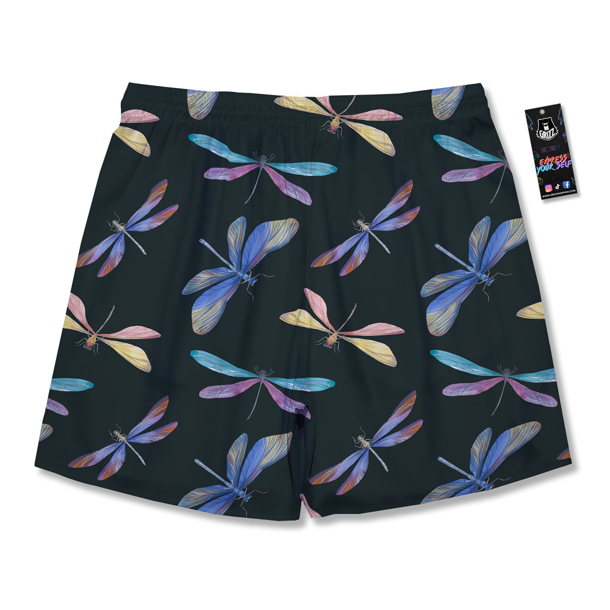 Dragonfly Vintage Print Pattern Men's Running Shorts-grizzshop
