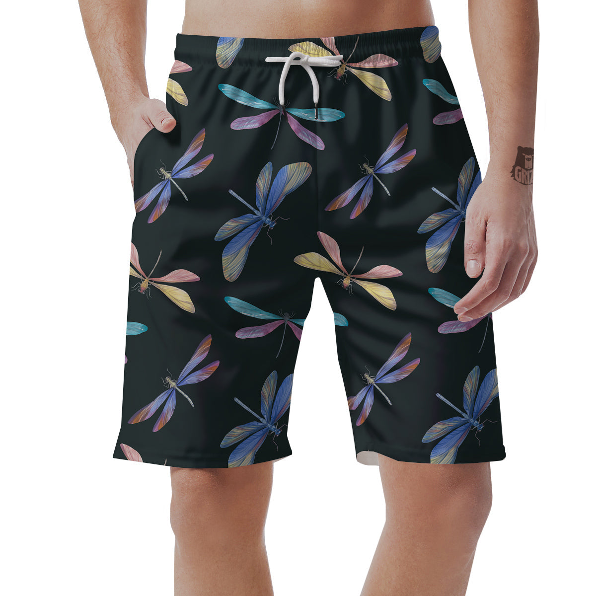 Dragonfly Vintage Print Pattern Men's Shorts-grizzshop