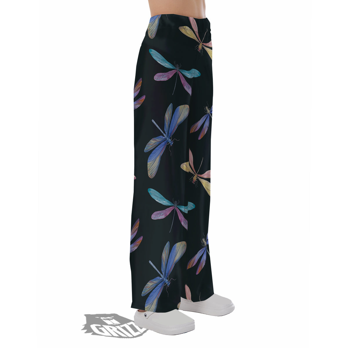 Dragonfly Vintage Print Pattern Pajama Pants-grizzshop