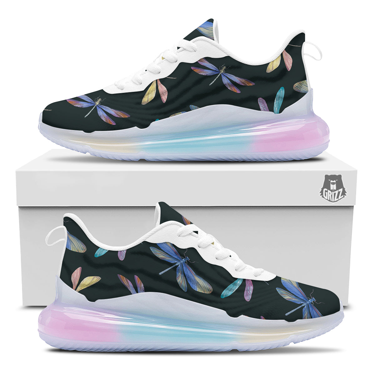 Dragonfly Vintage Print Pattern Running Sneakers-grizzshop
