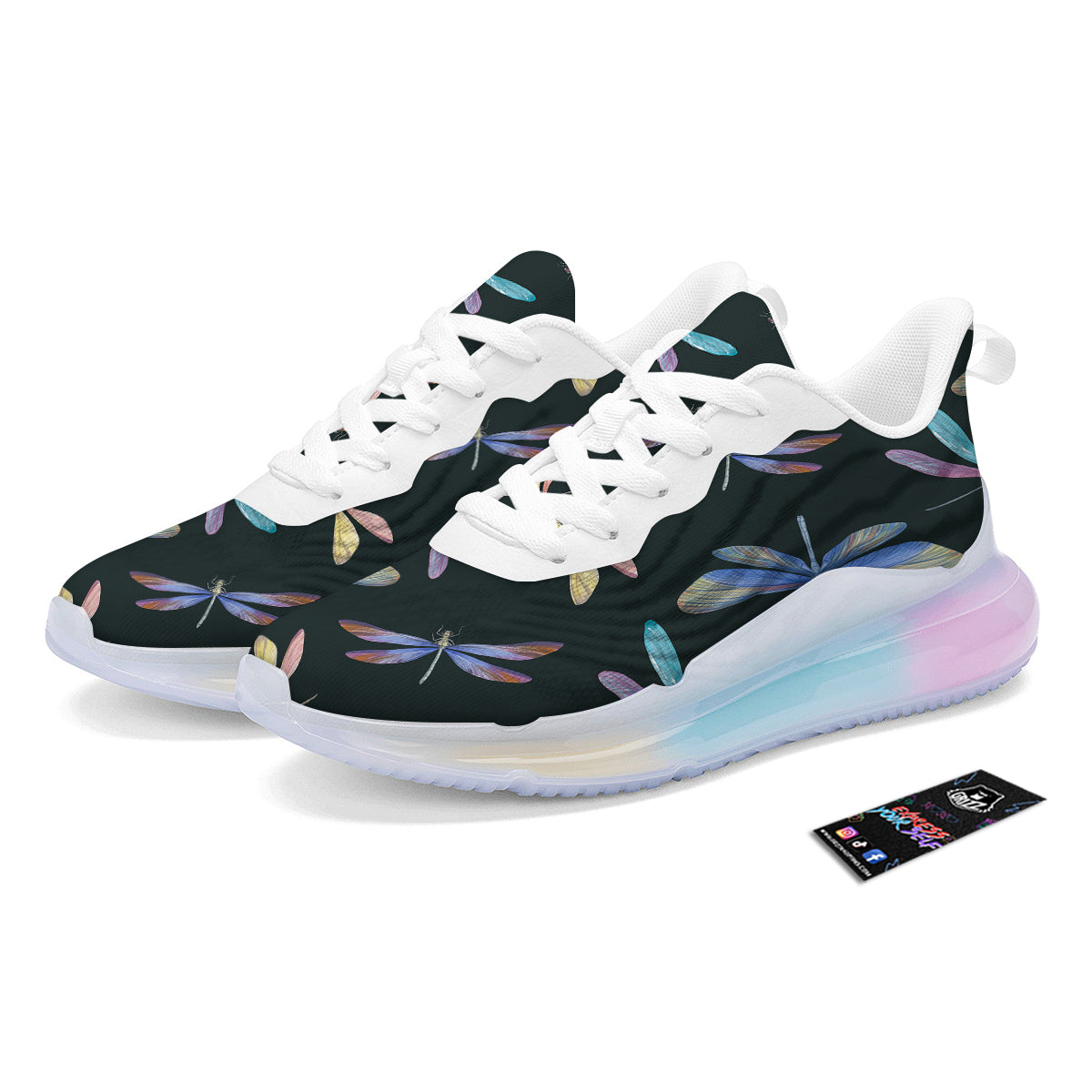Dragonfly Vintage Print Pattern Running Sneakers-grizzshop