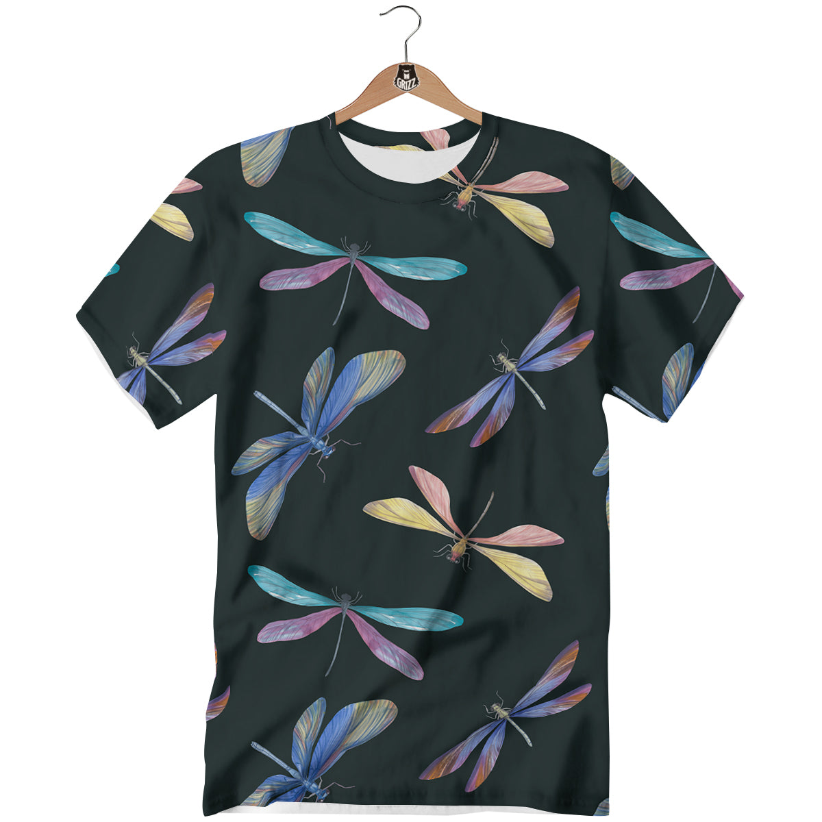 Dragonfly Vintage Print Pattern T-Shirt-grizzshop