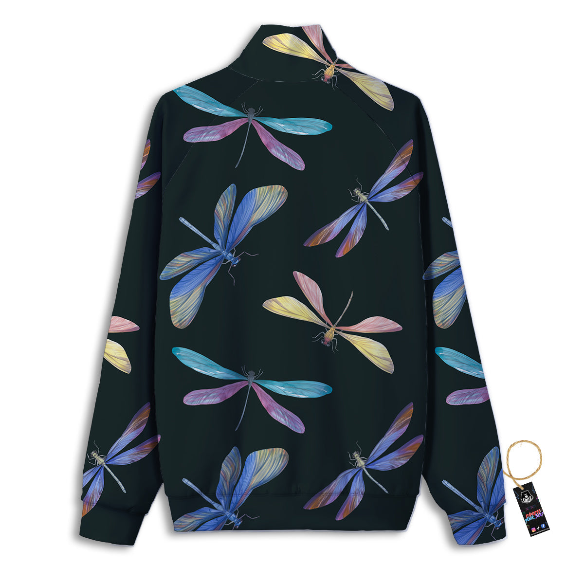 Dragonfly Vintage Print Pattern Track Jacket-grizzshop