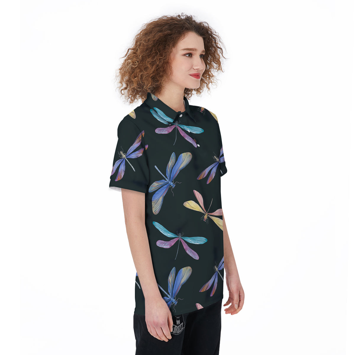 Dragonfly Vintage Print Pattern Women's Golf Shirts-grizzshop