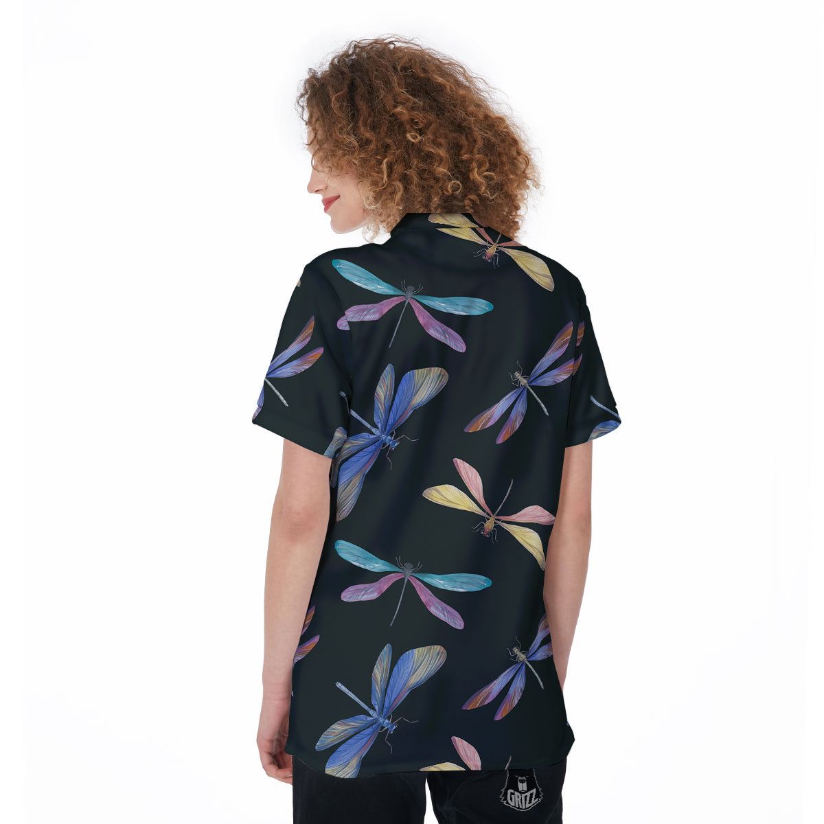 Dragonfly Vintage Print Pattern Women's Golf Shirts-grizzshop