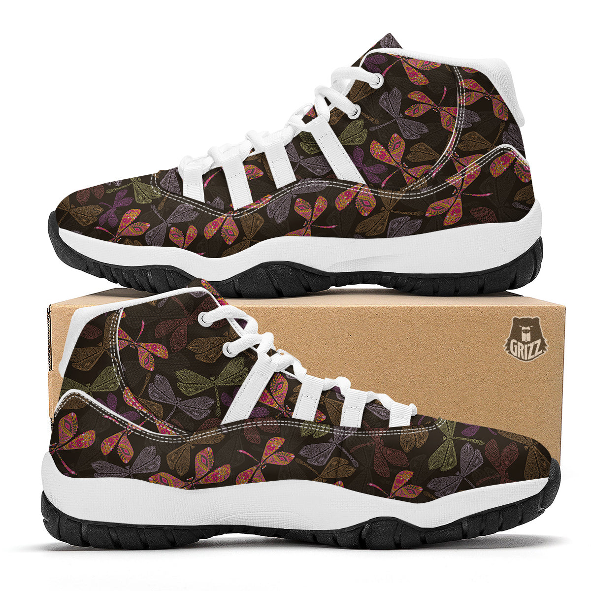 Dragonfly White Bball Shoes-grizzshop