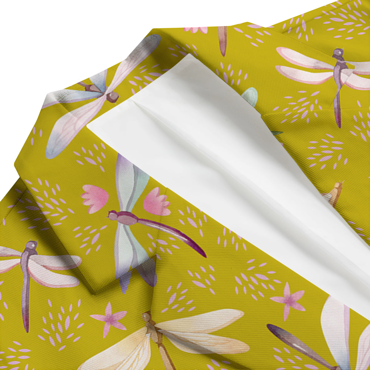 Dragonfly Yellow Watercolor Print Pattern Men's Blazer-grizzshop