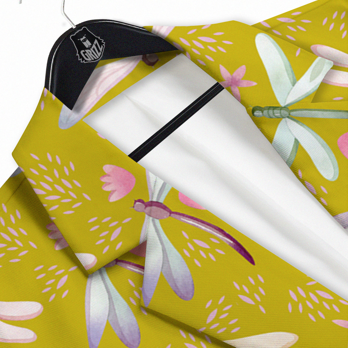Dragonfly Yellow Watercolor Print Pattern Men's Sport Coat-grizzshop