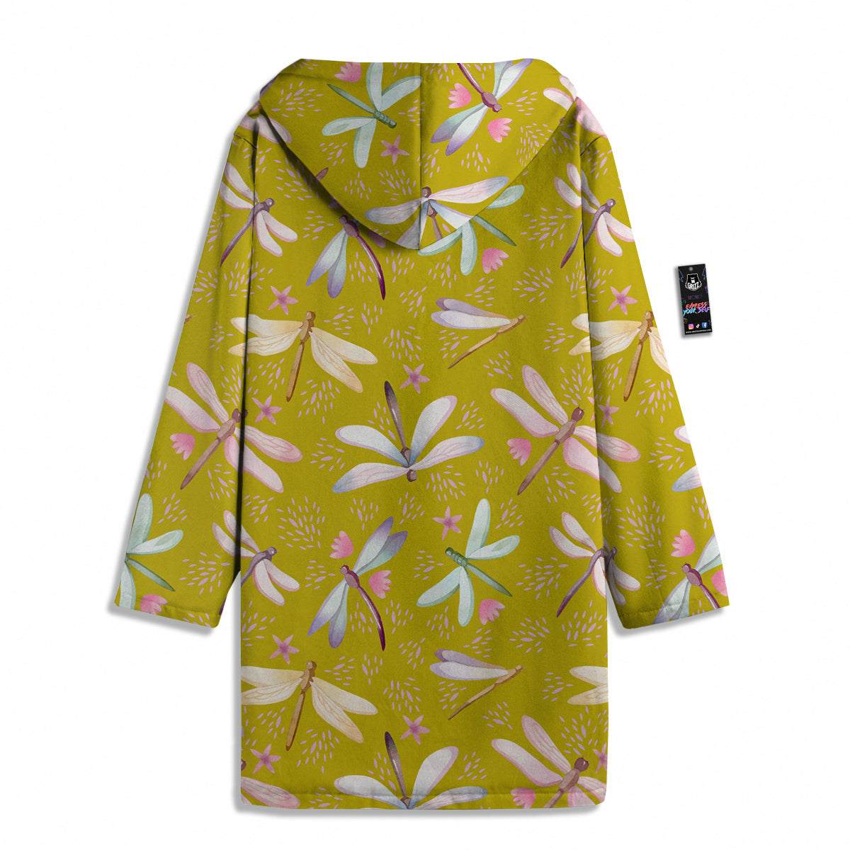 Dragonfly Yellow Watercolor Print Pattern Men's Windbreaker Jacket-grizzshop