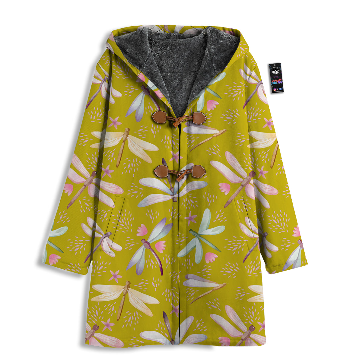 Dragonfly Yellow Watercolor Print Pattern Men's Windbreaker Jacket-grizzshop