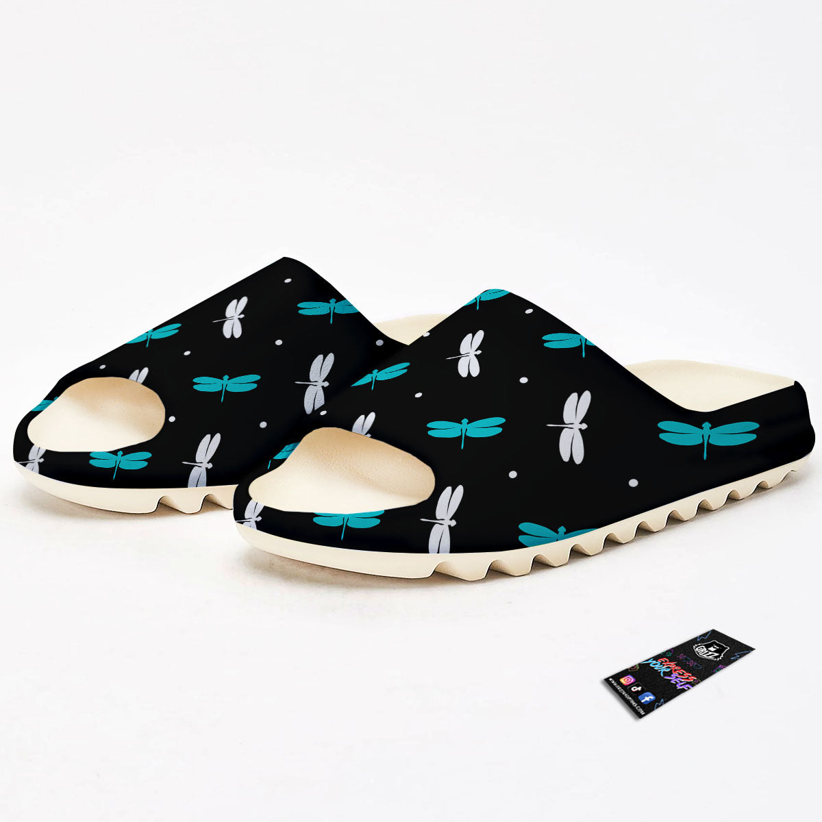 Dragonfly Polka Dot Print Pattern Sandals-grizzshop