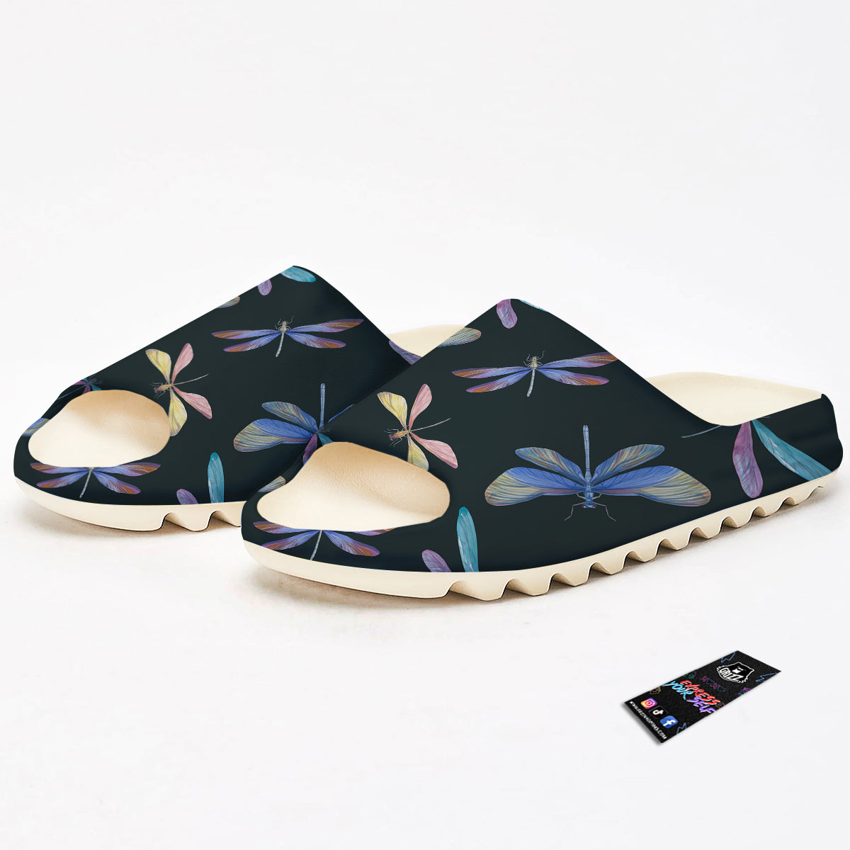 Dragonfly Vintage Print Pattern Sandals-grizzshop