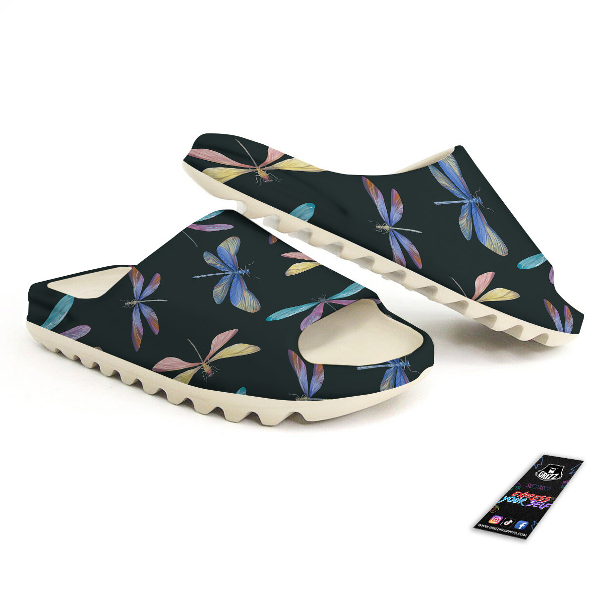 Dragonfly Vintage Print Pattern Sandals-grizzshop