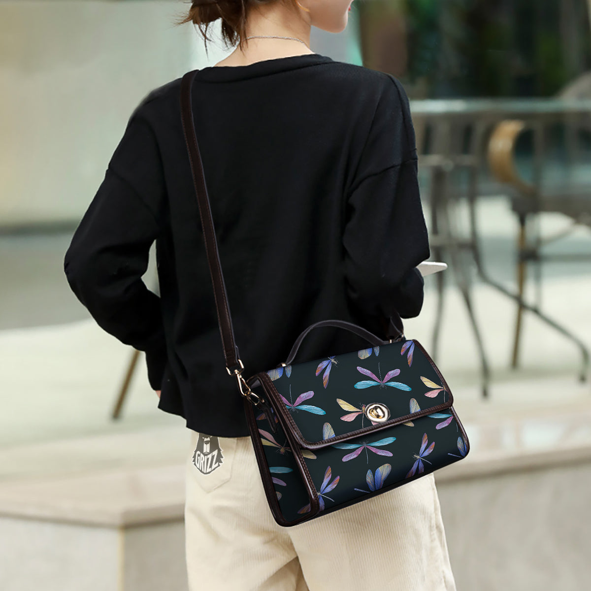 Dragonfly Vintage Print Pattern Women's Satchel Bag