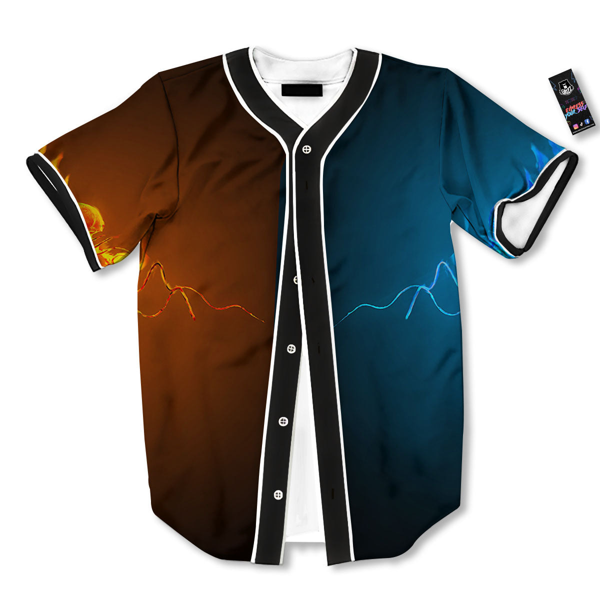 Dragons Ice And Fire Print Baseball Jersey-grizzshop