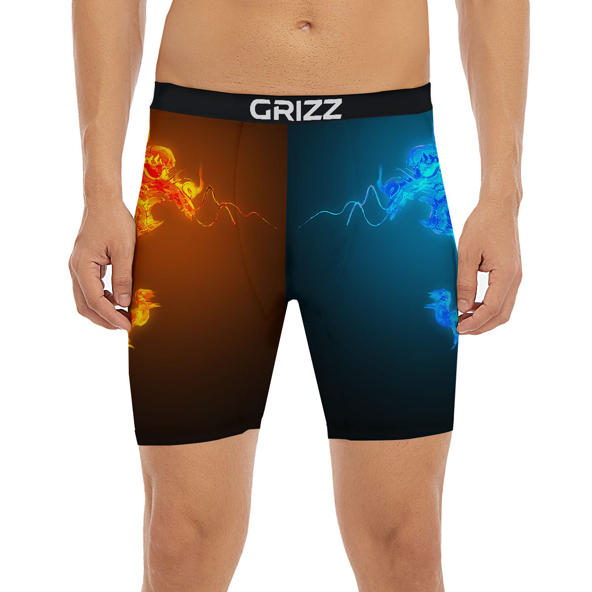 Dragons Ice And Fire Print Boxer Briefs-grizzshop