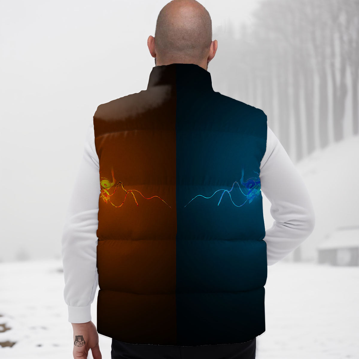 Dragons Ice And Fire Print Down Vest