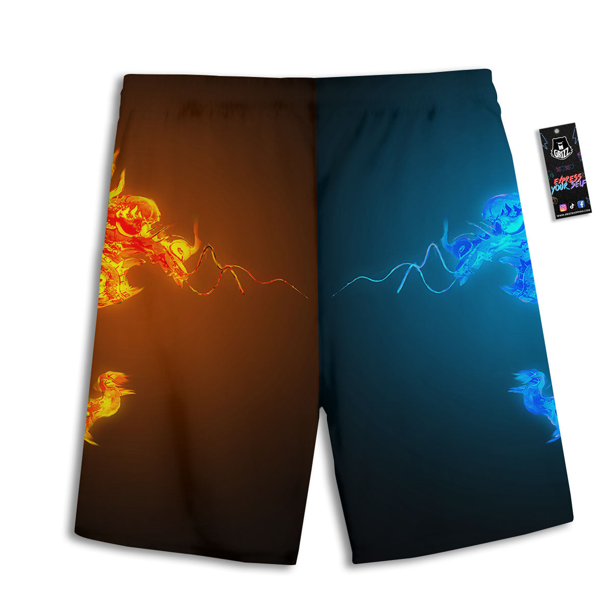 Elephant Indian Blue Print Pattern Men's Athletic Shorts