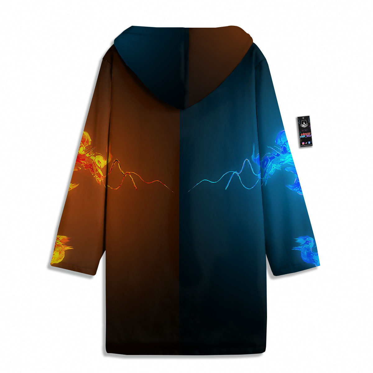 Dragons Ice And Fire Print Men's Windbreaker Jacket-grizzshop