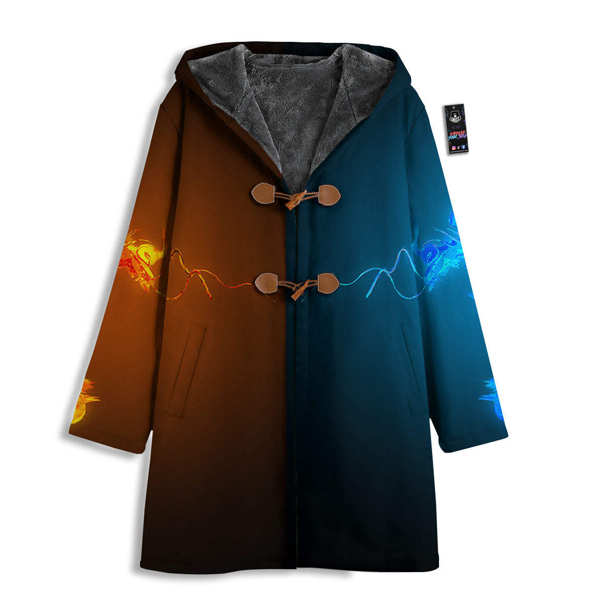 Dragons Ice And Fire Print Men's Windbreaker Jacket-grizzshop
