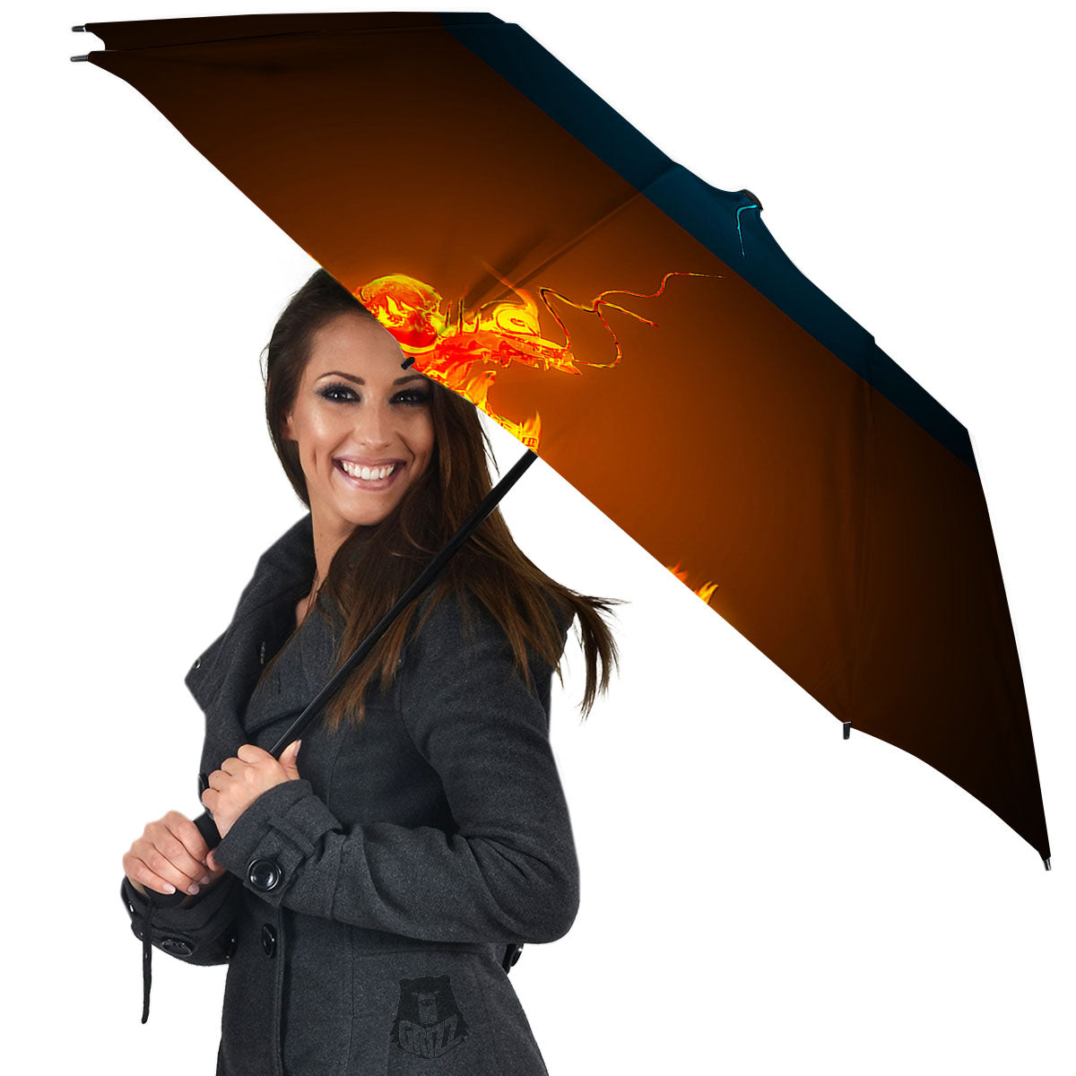 Dragons Ice And Fire Print Umbrella-grizzshop