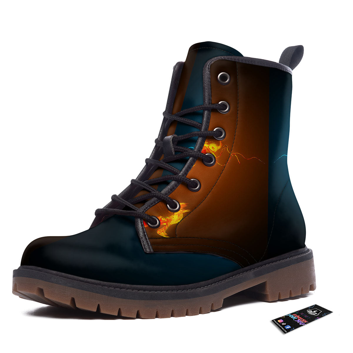 Dragons Ice And Fire Print Work Boots-grizzshop