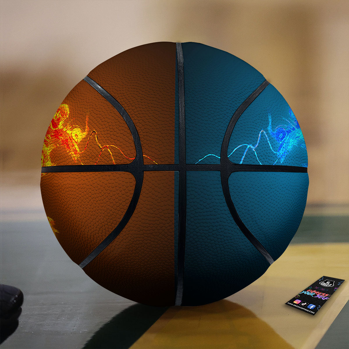 Elephant Indian Blue Print Pattern Basketball