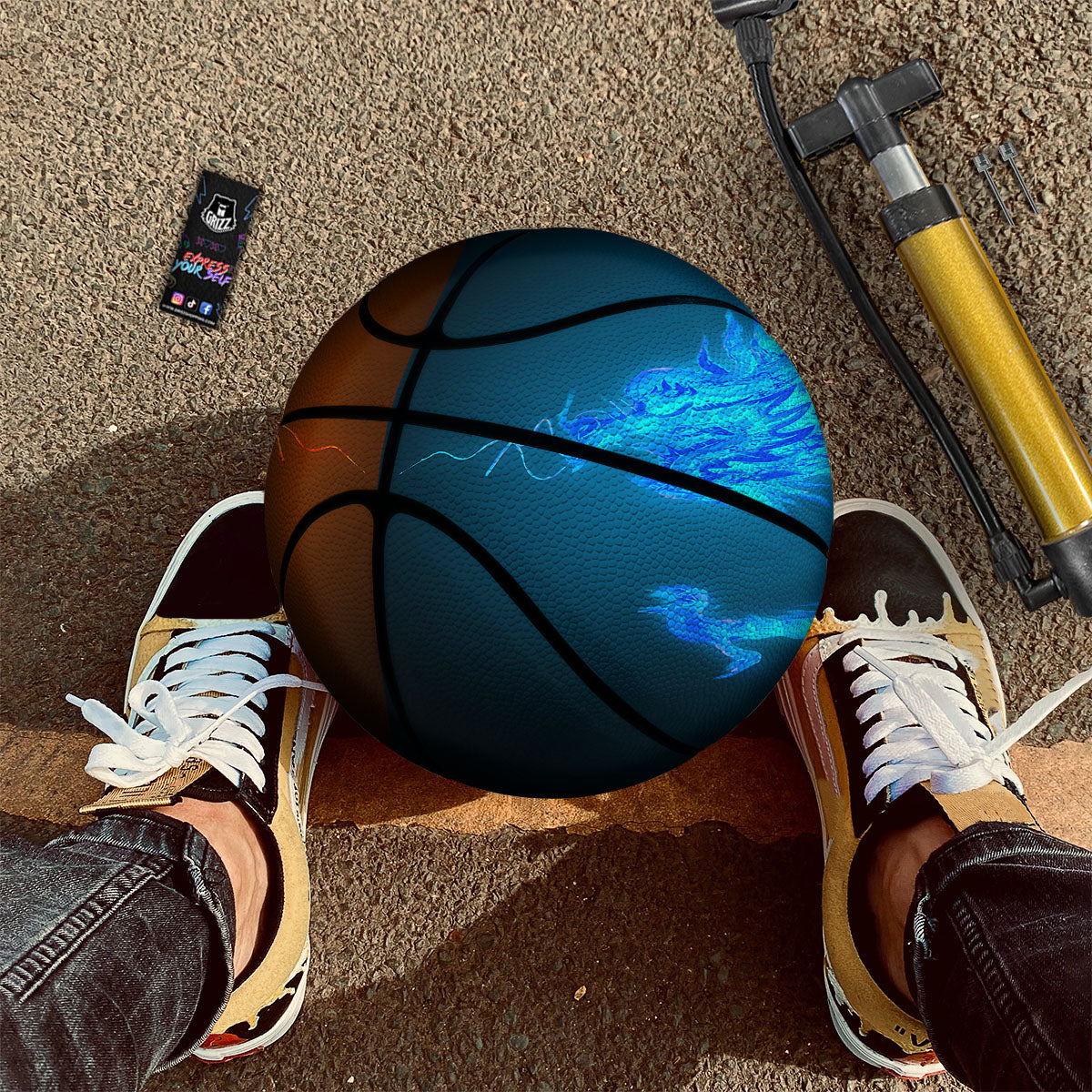 Elephant Indian Blue Print Pattern Basketball
