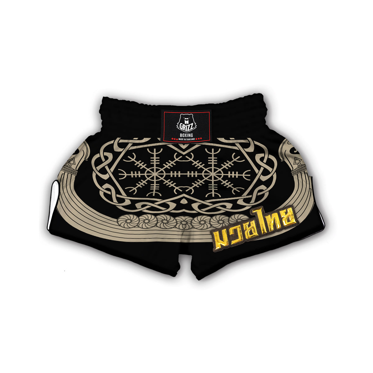 Drakkar Ship Viking Norse Muay Thai Boxing Shorts-grizzshop