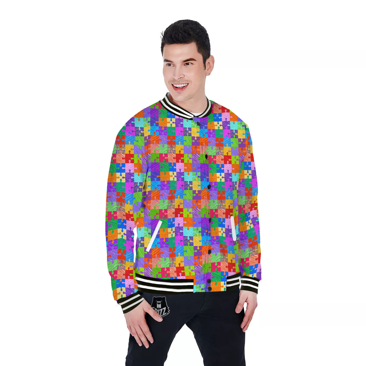 Drawing Autism Awareness Print Baseball Jacket-grizzshop