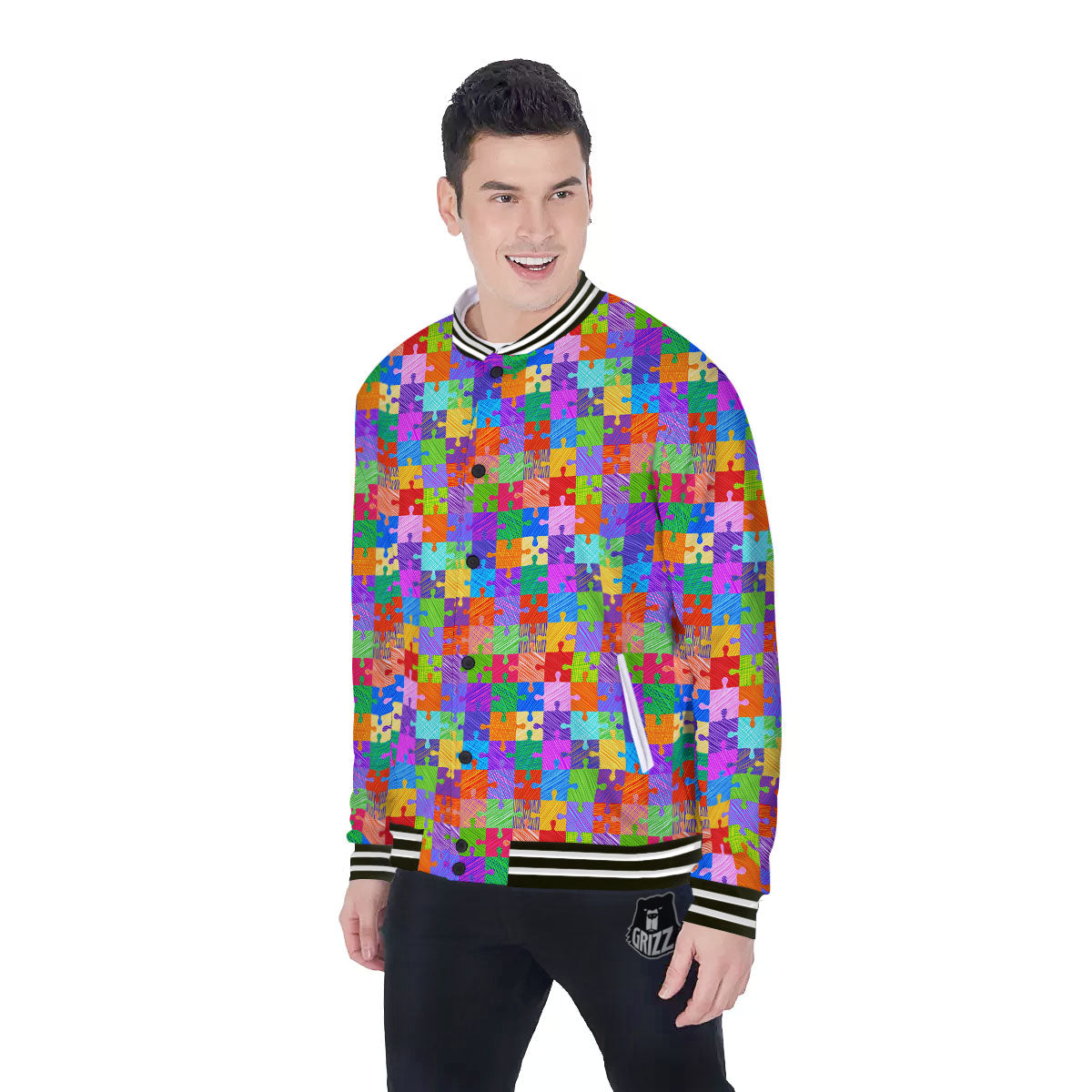 Drawing Autism Awareness Print Baseball Jacket-grizzshop