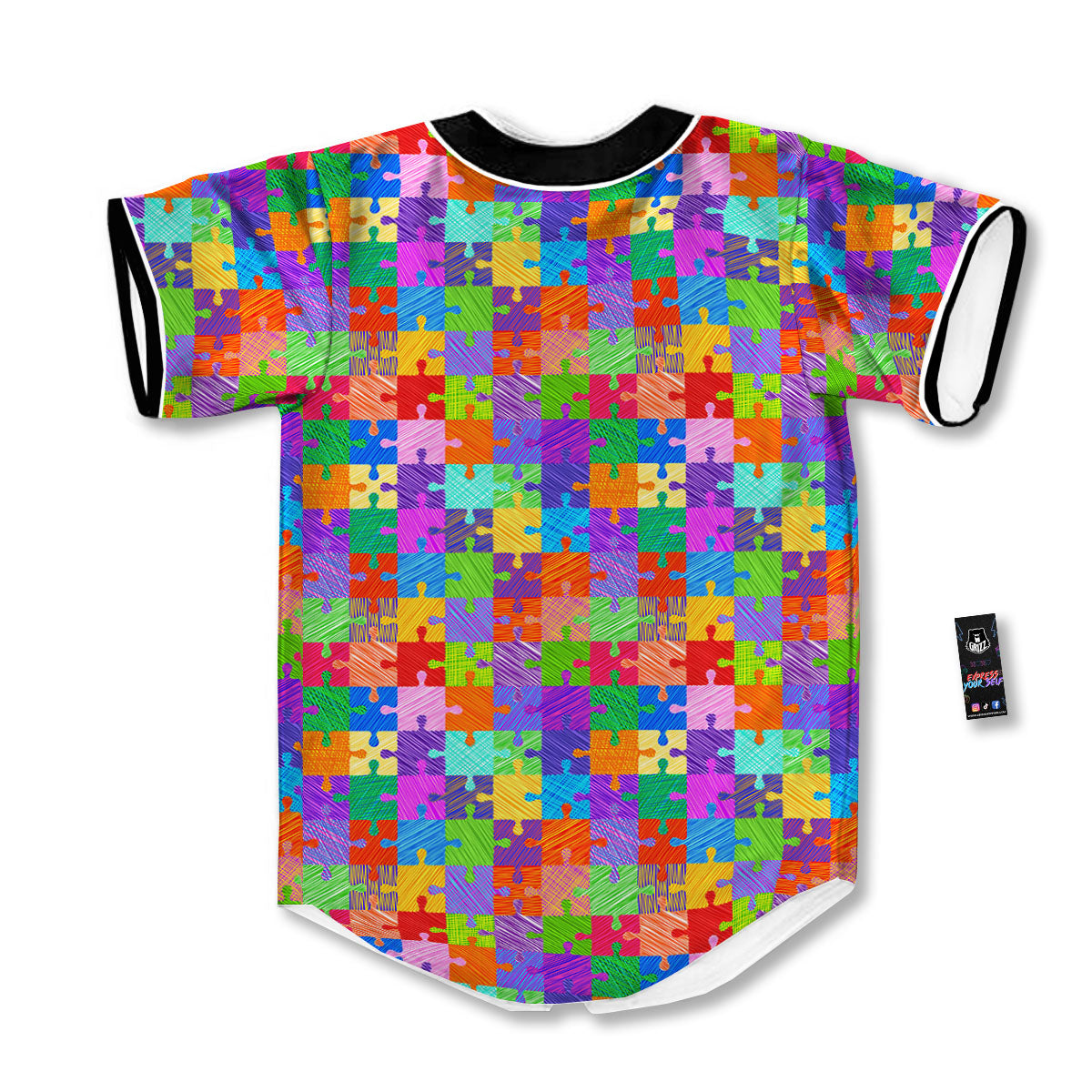 Drawing Autism Awareness Print Baseball Jersey-grizzshop