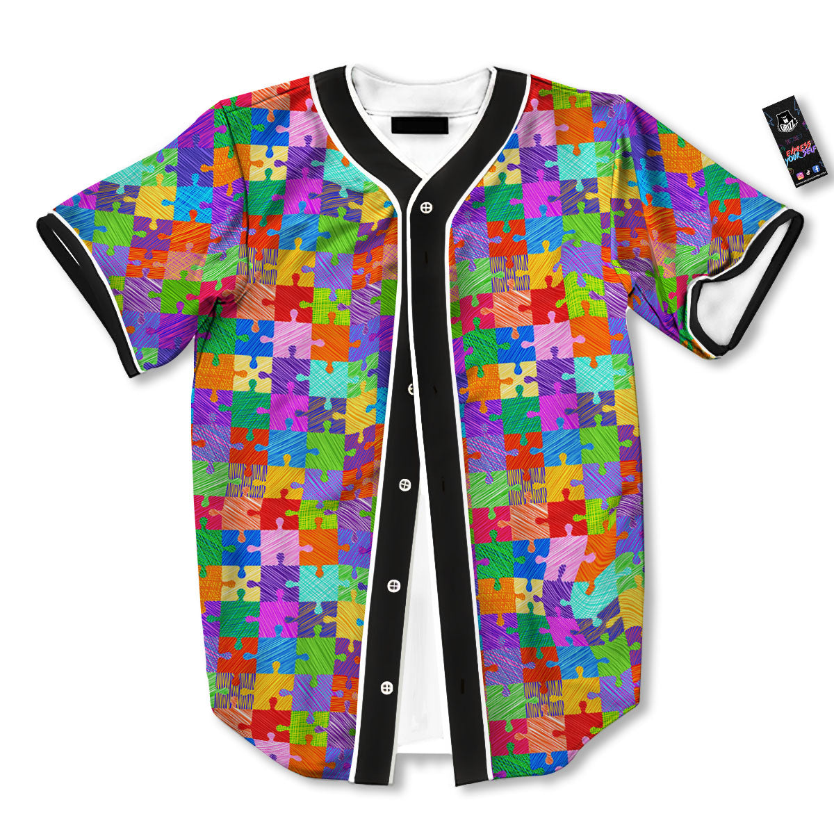 Drawing Autism Awareness Print Baseball Jersey-grizzshop
