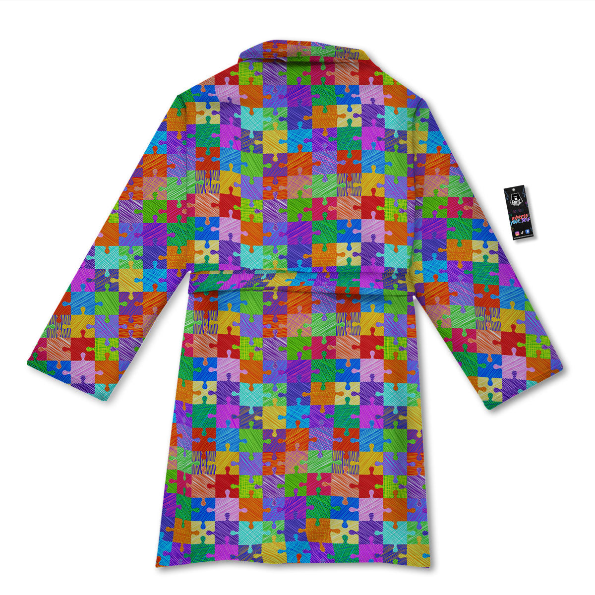 Drawing Autism Awareness Print Bathrobe-grizzshop