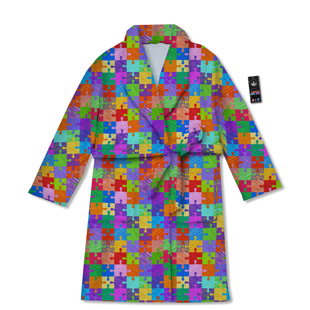 Drawing Autism Awareness Print Bathrobe-grizzshop